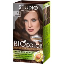 Kreminiai plaukų dažai " Studio BIOcolor", 5.4 šokoladas 50/50/15 ml